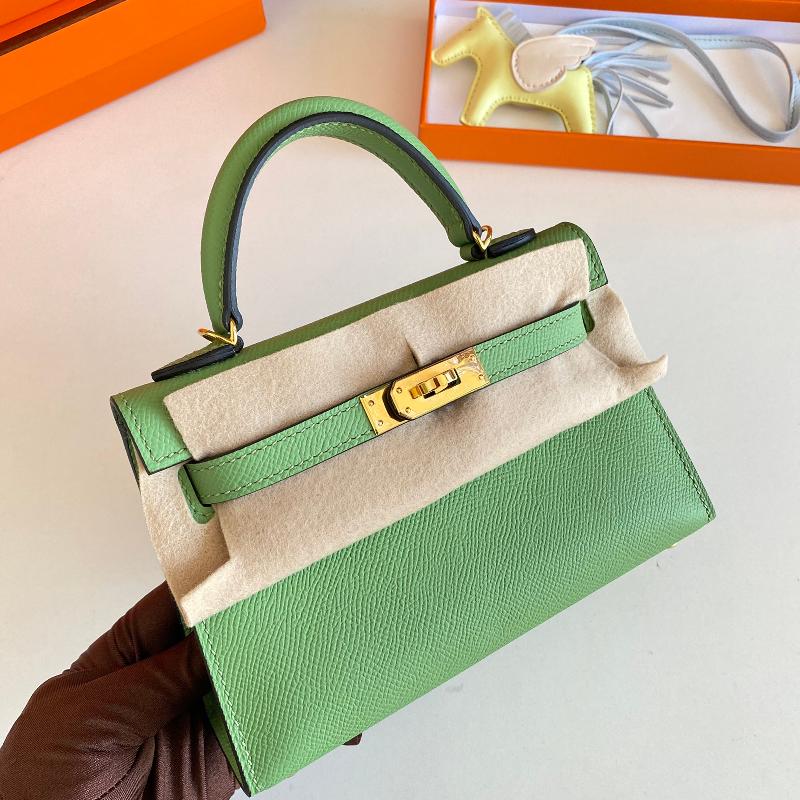 Hermes Kelly Mini second-generation 22EP 3I butter fruit green gold buckle